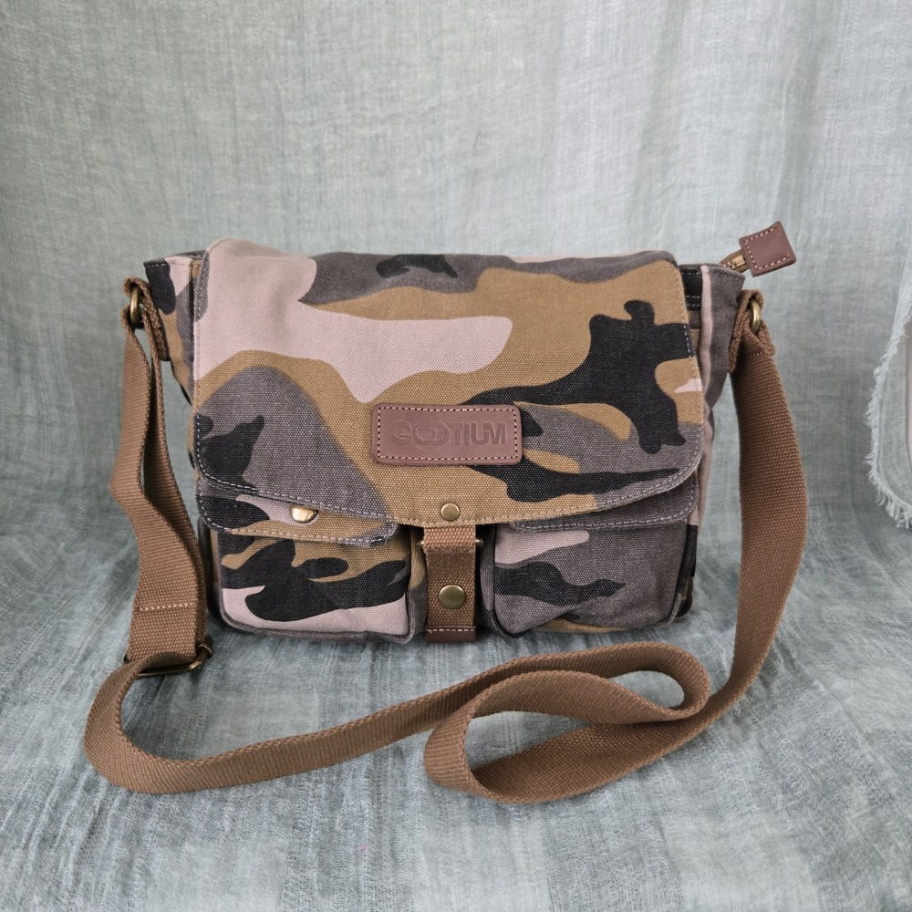 Gootium Women's Canvas Adjustable Strap Shoulder Saddle Bag Zipper Snap Close